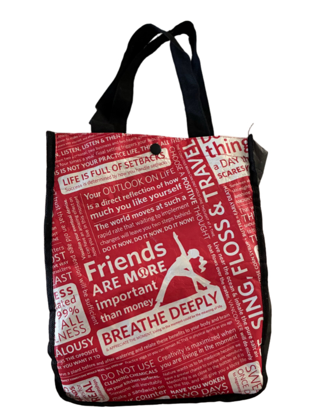 Women Lululemon Tote Bag One Size Red White Graphic Print